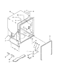 Tub And Frame Parts Diagram and Parts List for WDF540PADM0  Whirlpool Dishwasher
