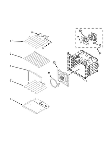 Internal Oven Parts Diagram and Parts List for WOS92EC0AB03  Whirlpool Wall Oven