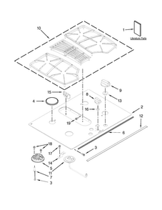 Cooktop Parts Diagram and Parts List for KGCD807XBL02  KitchenAid Cooktop