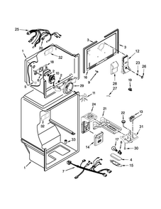 Liner Parts Diagram and Parts List for 5GT311FFEW00  Whirlpool Refrigerator