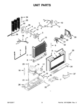 Part Location Diagram of W11174634 Whirlpool COMPRESSOR