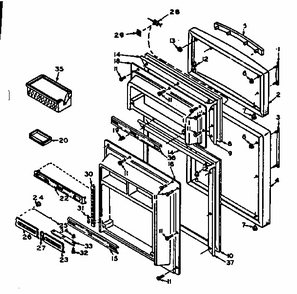 Part Location Diagram of 520952 Whirlpool Refrigerator door panel