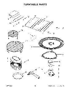 Turntable Parts Diagram and Parts List for YKMHP519ES05  KitchenAid Microwave
