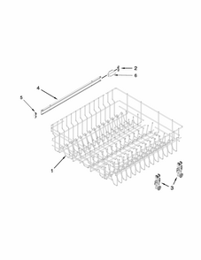 Upper Rack And Track Parts Diagram and Parts List for IUD8010DS0  Whirlpool Dishwasher