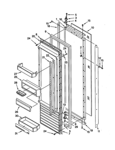 Refrigerator Door Diagram and Parts List for KSSP36QGT00  KitchenAid Refrigerator
