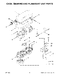 Case, Gearing And Planetary Unit Parts Diagram and Parts List for KSM55SJSXER0  KitchenAid Mixer