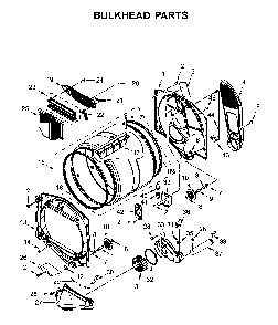 Bulkhead parts Diagram and Parts List for YWED7120HC0  Whirlpool Dryer