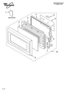 Door/literature Diagram and Parts List for MT4110XKB0  Whirlpool Microwave
