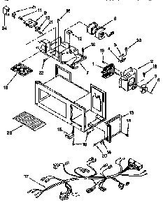 Interior Diagram and Parts List for KHWS105BBL0  KitchenAid Microwave