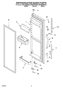REFRIGERATOR DOOR Diagram and Parts List for ED5CHQXKB01  Whirlpool Refrigerator