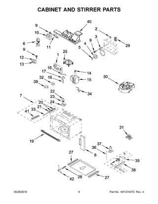 Cabinet And Stirrer Parts Diagram and Parts List for KMBP100EBS03  Whirlpool Microwave
