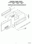 CONTROL PANEL PARTS Diagram and Parts List for KGRK201TBL0  KitchenAid Range