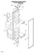 FREEZER DOOR PARTS Diagram and Parts List for 7ED5FHEXMS00  Whirlpool Refrigerator