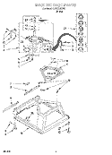 MACHINE BASE Diagram and Parts List for CCW2762EW0  Whirlpool Washer
