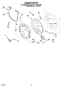DOOR PARTS, OPTIONAL PARTS (NOT INCLUDED) Diagram and Parts List for GGW9260PW1  Whirlpool Dryer