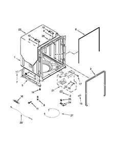 Tub And Frame Parts Diagram and Parts List for WDT920SADH1  Whirlpool Dishwasher