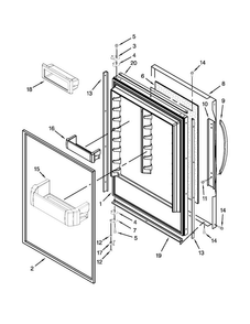 Refrigerator Door Parts Diagram and Parts List for KBLC36FTS08  KitchenAid Refrigerator