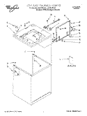 TOP AND CABINET, LITERATURE Diagram and Parts List for LSR8133HZ0  Whirlpool Washer