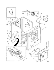 Cabinet Diagram and Parts List for LGR3624JQ2  Whirlpool Dryer