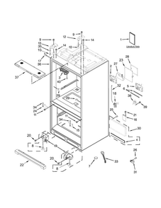 Cabinet Parts Diagram and Parts List for WRF991BOOM01  Whirlpool Refrigerator
