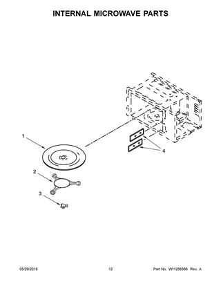 Internal Microwave Parts Diagram and Parts List for WOC95EC0AB05  Whirlpool Microwave Oven Combo