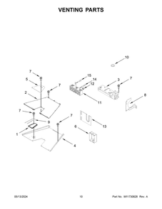 Venting Parts Diagram and Parts List for KFDC500JSS03  KitchenAid Range