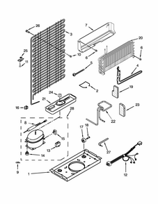 Unit Parts Diagram and Parts List for ST14CKXSQ03  Whirlpool Refrigerator
