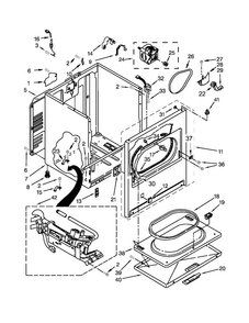 Cabinet Parts Diagram and Parts List for 11071262310  Kenmore Dryer