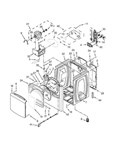 Cabinet Parts Diagram and Parts List for WED8000BW0  Whirlpool Dryer