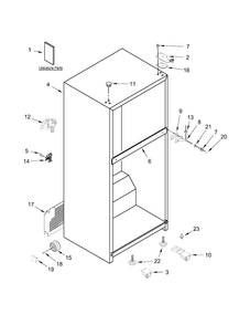 Cabinet Parts Diagram and Parts List for WRT519SZDM00  Whirlpool Refrigerator