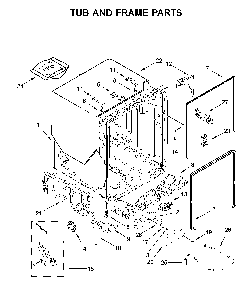 Tub and frame parts Diagram and Parts List for WDT750SAKB0  Whirlpool Dishwasher