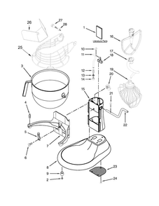 Base And Pedestal Unit Parts Diagram and Parts List for KSM8990SL0  KitchenAid Mixer