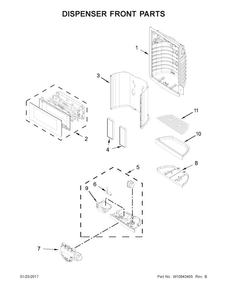 Part Location Diagram of WPW10606117 Whirlpool DOOR-ICE