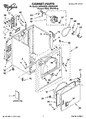 CABINET PARTS Diagram and Parts List for LEQ5000KQ2  Whirlpool Dryer