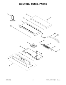 Control Panel Parts Diagram and Parts List for WOS72EC0HS20  Whirlpool Wall Oven