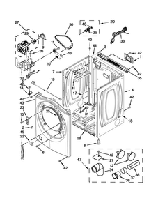 Cabinet Parts Diagram and Parts List for WGD88HEAW2  Whirlpool Dryer
