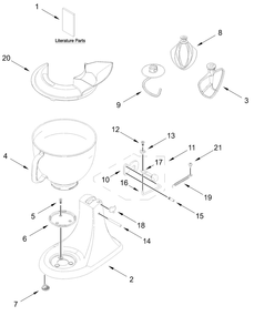 Base And Pedestal Unit Parts Diagram and Parts List for 5KSM150PSPPT5 5KSM150PSPAC5-5KSM150PSPBM5-5KSM150PSPDR5 Whirlpool Mixer