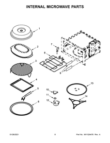 Internal Microwave Parts Diagram and Parts List for JMC6224HL0  Whirlpool Microwave