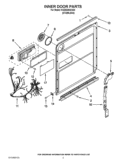 INNER DOOR PARTS Diagram and Parts List for KUDE60HXSS4  KitchenAid Dishwasher
