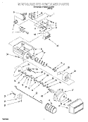 MOTOR AND ICE CONTAINER Diagram and Parts List for 7TS22AQXGW00  Whirlpool Refrigerator