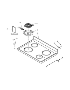 Cooktop Parts Diagram and Parts List for WFC150M0EB0  Whirlpool Range