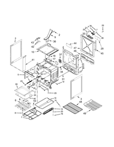 Chassis Parts Diagram and Parts List for WEE760H0DH0  Whirlpool Range