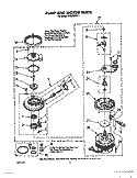 PUMP AND MOTOR Diagram and Parts List for DU8500XX1  Whirlpool Dishwasher