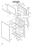 DOOR Diagram and Parts List for 8VET2WPKKQ02  Whirlpool Refrigerator