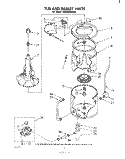 TUB AND BASKET Diagram and Parts List for LA5600XMW0  Whirlpool Washer