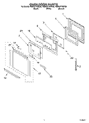 OVEN DOOR PARTS Diagram and Parts List for KEBC277KBT02  KitchenAid Wall Oven