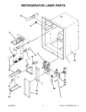 REFRIGERATOR LINER PARTS Diagram and Parts List for GI6SARXXF06  Whirlpool Refrigerator