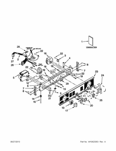 Washer/dryer Control Panel Parts Diagram and Parts List for 1109875279B  Kenmore Washer Dryer Combo
