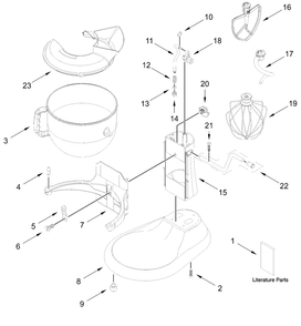 Base And Pedestal Unit Parts Diagram and Parts List for 5KSM60SPXPWH0,5KSM60SPXPER0  Whirlpool Mixer