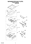 REFRIGERATOR SHELF PARTS Diagram and Parts List for KSSC48FTS00  KitchenAid Refrigerator